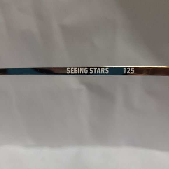 Quay Australia Seeing Stars 54mm round sunglasses/eyeglasses in gold 
Preowned